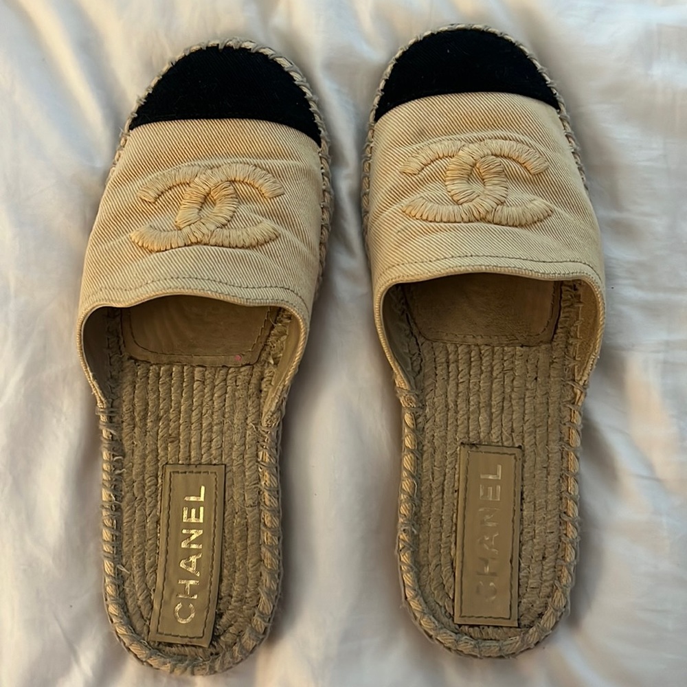 Chanel espadrilles- jean beige- seize 38